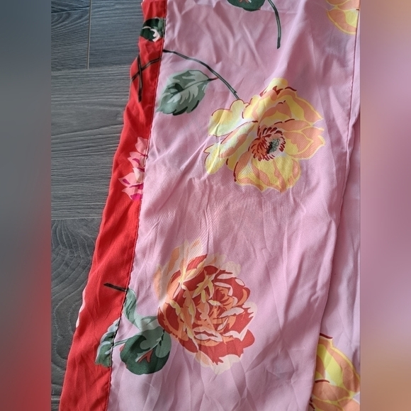 VICTORIA'S SECRET silky feel polyester floral PJ lounge pants pockets LG - Picture 3 of 6